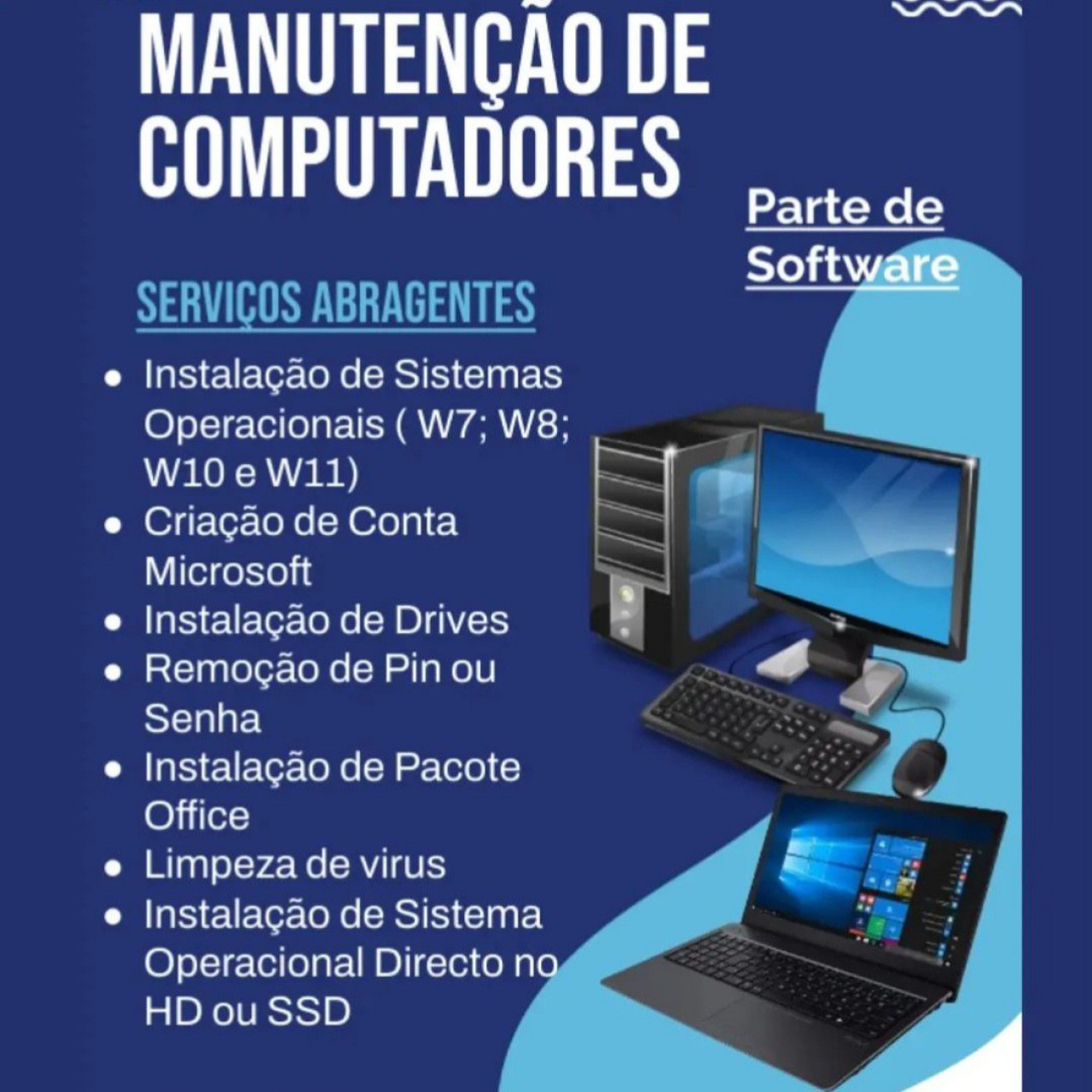 Programação e manutenção dos computadores, Computadores - Laptops, Bissau