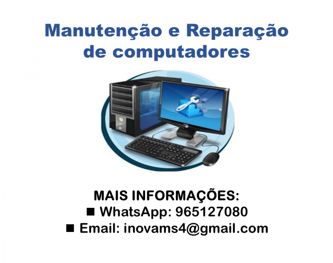 Manutenção e Reparaão de computadores, Serviços de Negócios, Bissau