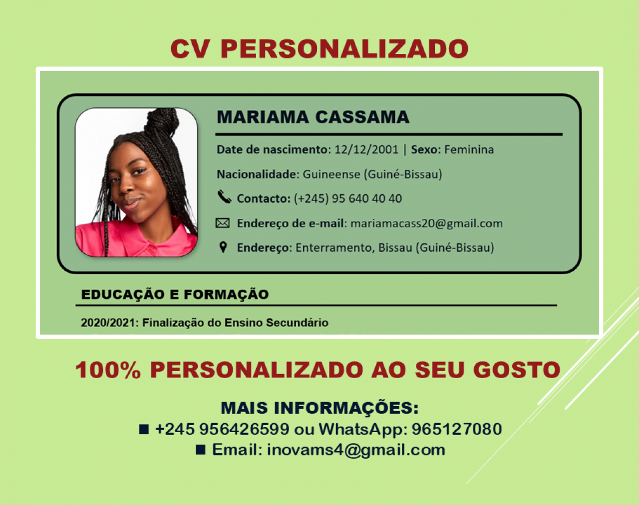 CURRICULUM VITAE, Outros Serviços, Bissau