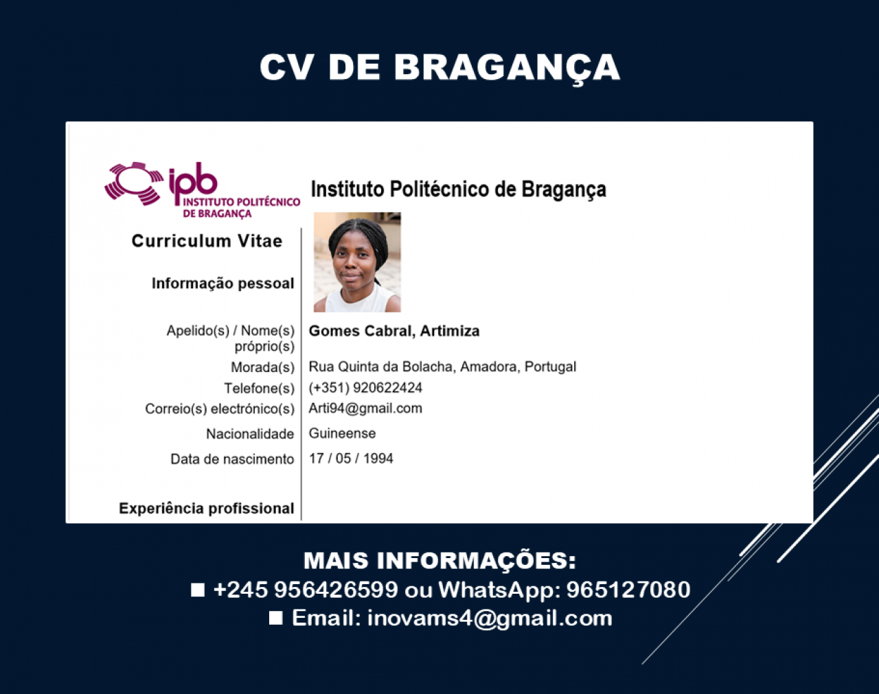 CURRICULUM VITAE, Outros Serviços, Bissau