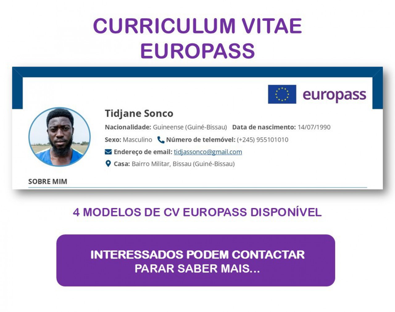 CURRICULUM VITAE EUROPASS, Outros Serviços, Bissau