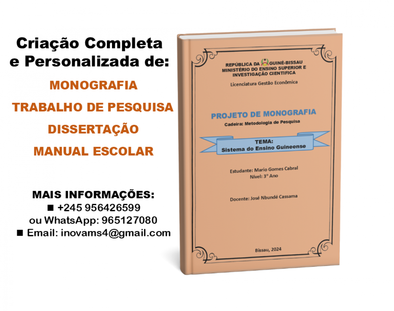 MONOGRAFIA OU TRABALHO DE PESQUISA, Outros Serviços, Bissau