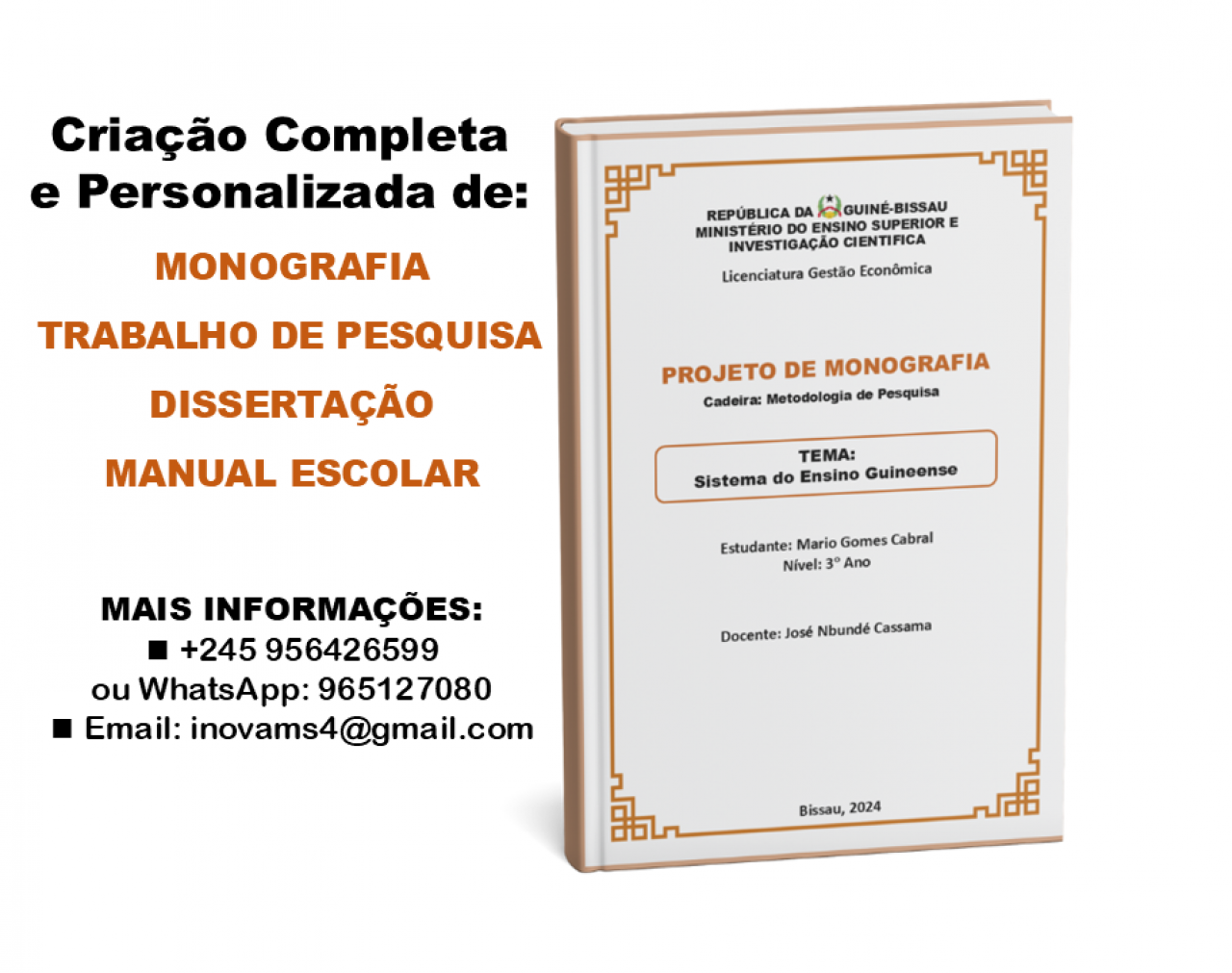 MONOGRAFIA OU TRABALHO DE PESQUISA, Outros Serviços, Bissau