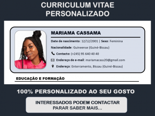 CURRICULUM VITAE PERSONALIZADO, Outros Serviços, Bissau