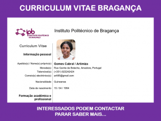 CURRICULUM VITAE BRAGANÇA, Other Services, Bissau