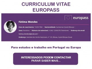 CURRICULUM VITAE EUROPASS, Serviços de Turismo, Bissau