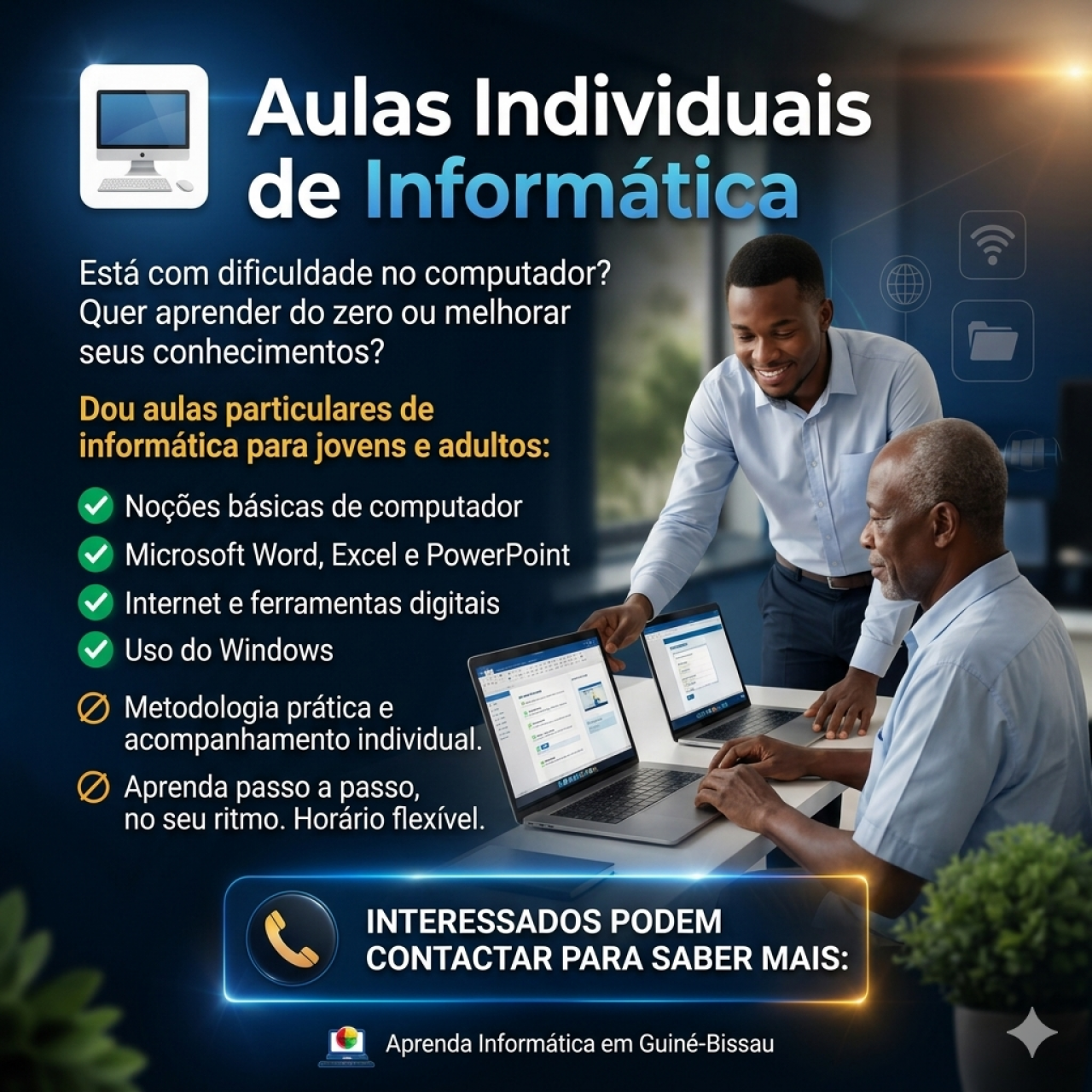 Aula Individual de Informática, Tutores Particulares, Bissau