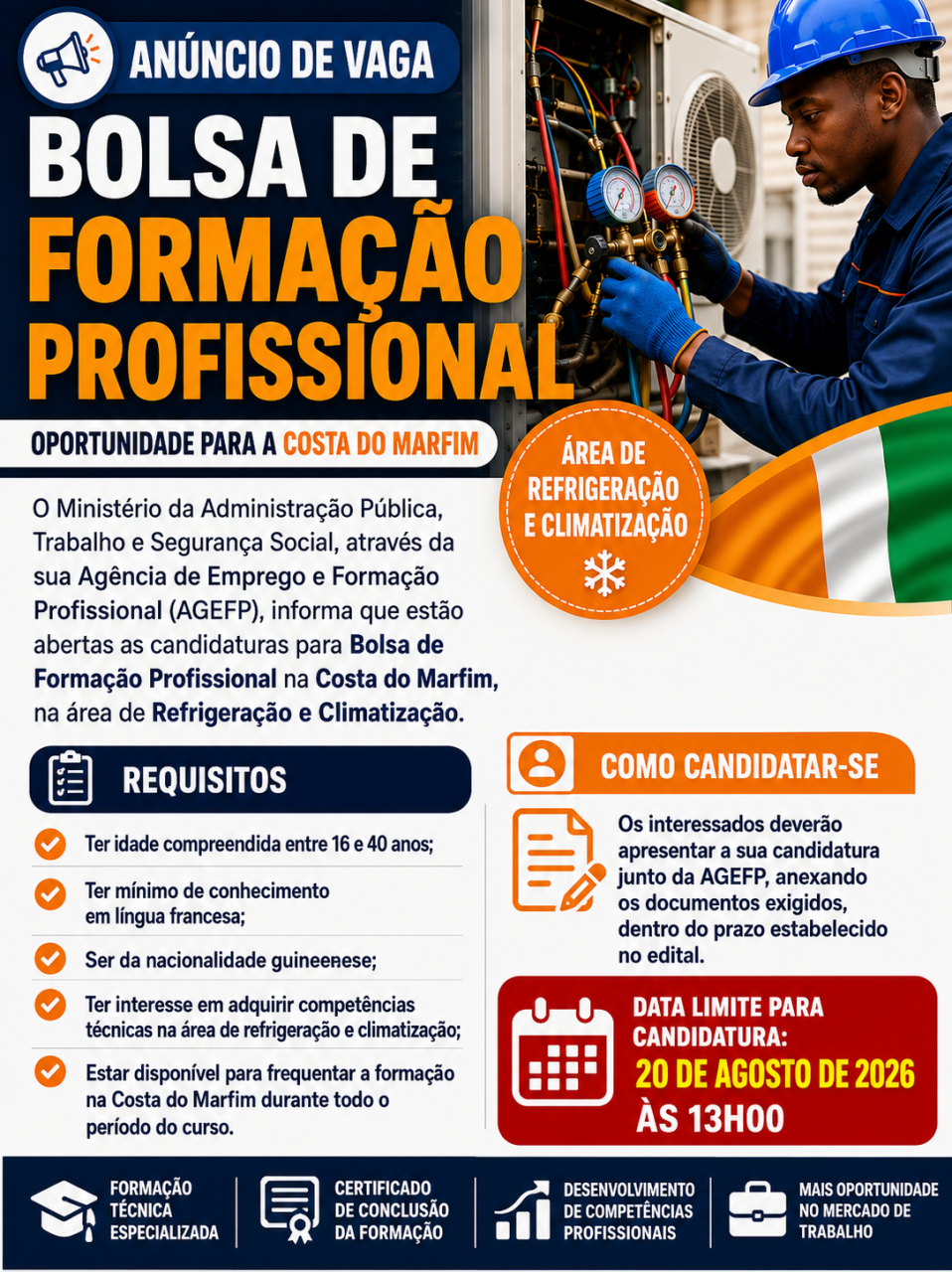 BOLSA DE FORMAÇÃO PROFISSIONAL, Cursos - Formação, Bissau