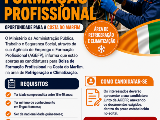 BOLSA DE FORMAÇÃO PROFISSIONAL, Cursos - Formação, Bissau