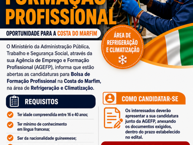 BOLSA DE FORMAÇÃO PROFISSIONAL, Cursos - Formação, Bissau