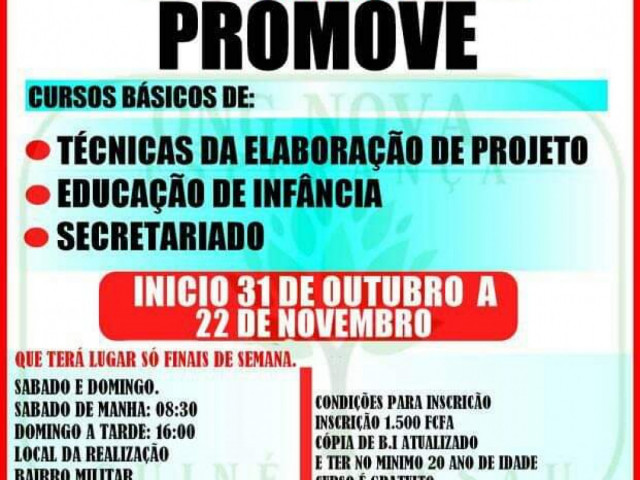 EDUCAÇÃO DE INFÂNCIA "entre outros", Cursos - Formação, Bissau