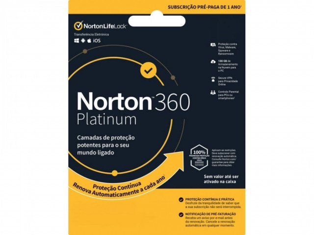 Antivirus NORTON 360 Platinum ESD, Computadores - Laptops, Bissau