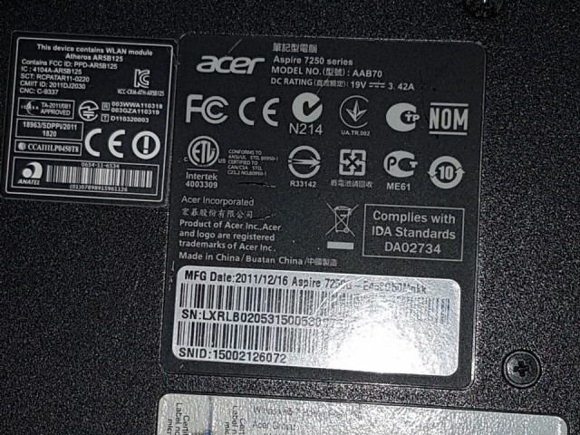 ACER Aspire 7250, Computadores - Laptops, Bissau